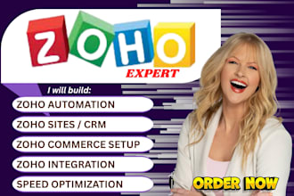 design a professional zoho sites or zoho commerce website with CRM integration