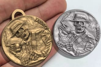 sculpt 3d coin, bas relief medallion metal casting,challenge coin for 3dprinting