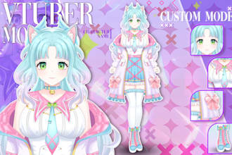 draw vtuber model and rigging it in anime style