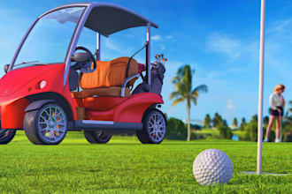 reconstruct golf simulator space,car care center 370km,parking lot,cgi,golf mat