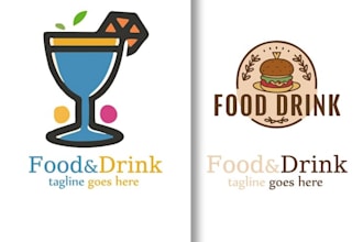 do modern food and drink logo design