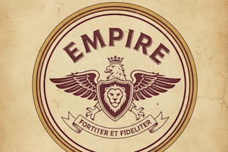 design a majestic vintage empire logo for your brand