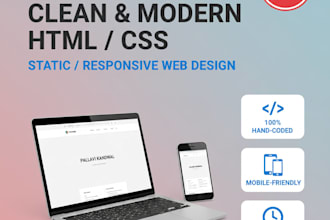 create high converting custom HTML CSS landing page design in lowest price