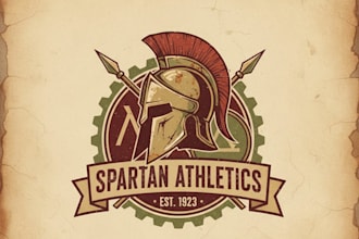 design a bold vintage spartan logo for your brand