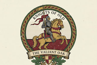 design a classic vintage knight logo for your brand