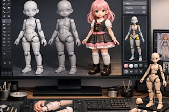 do 3d bjd 3d articulated model 3d toy design ball jointed doll 3d fidget toy