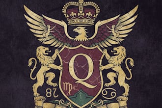 design an elegant vintage queen logo for your brand