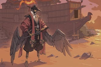 draw an epic fantasy artwork with monsters, dragons
