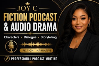 write fictional storytelling podcast script and audio drama episodes in 24 hours