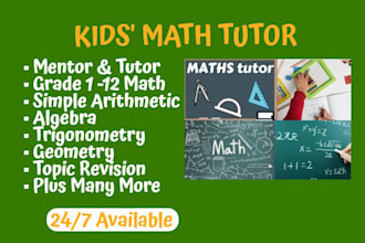 teach elementary and high school maths geometry, algebra, trigonometry