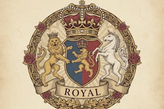design a timeless vintage royal logo for your brand