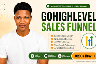 setup gohighlevel, landing pages, funnel, chatbot, a2p, workflow and automation