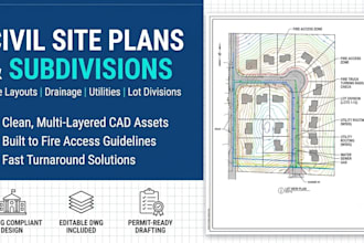 design civil site plans, subdivision, drainage and utility plans