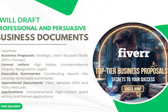 draft your professional, persuasive business documents, letters, and proposals