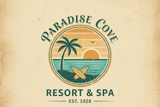 design a stunning vintage resort logo for your brand