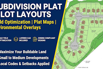 design subdivision plat, lot layout, and civil site plans