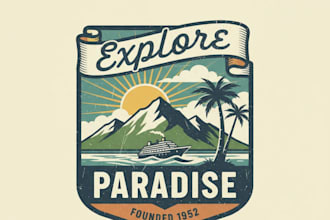 design a unique vintage tourism logo for your brand