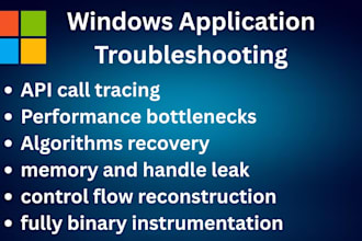 troubleshoot and debug windows applications