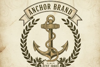 design a classic vintage anchor logo for your brand