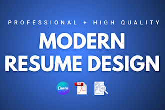 design a modern professional ats resume, CV and cover letter