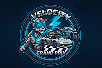 design modern race, car race, bike race, mascot logo