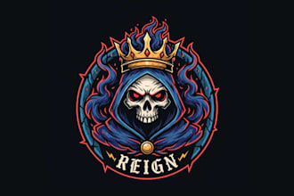 do skull smoke king mascot logo design service