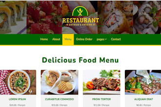 design redesign wordpress private chef website catering  food menu website