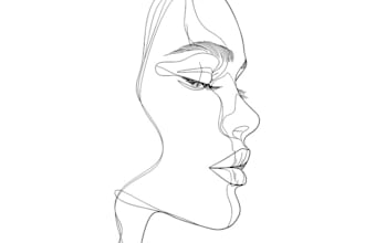 do minimalist custom vector art feminine illustration hand drawn line art logo