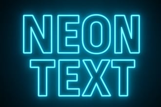 create a modern neon text logo with glow effect