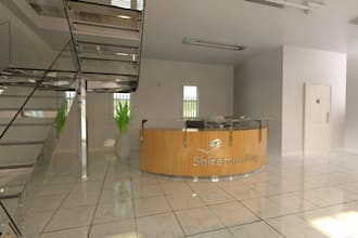 design cozy office studio,workspace interior, contemporary furniture staging,cgi