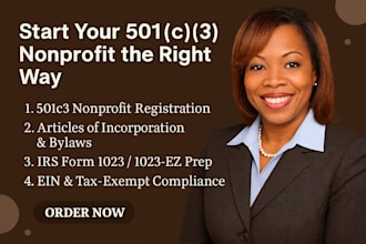 start your 501c3 nonprofit registration with articles, bylaws, ein and irs 1023
