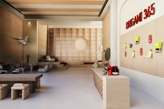 3d design render for your co working office