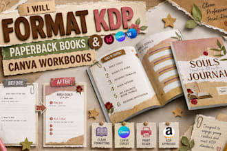 format KDP paperback books and canva workbooks