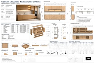 prepare manufacturing drawings for cabinets, millwork, and furniture