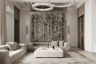 turn 2d plans to 3d contemporary design,minimal bedroom render,cozy living space