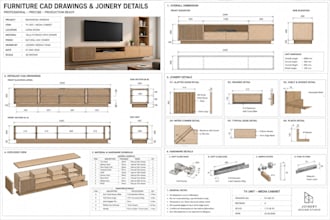 provide professional furniture cad drawings and joinery details