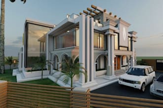 upgrade building exterior,add parking spot,pool provision, backyard redesign,dwg
