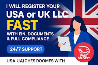 llc register usa  uk llc, ltd fast with ein documents, full compliance usa llc