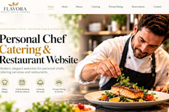 build wix squarespace personal chef catering website restaurant booking website