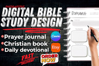 design, format digital bible study, prayer journal, daily devotion journal bible