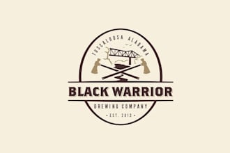 design awesome black warrior brewing company logo