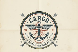design a strong vintage cargo logo for your brand