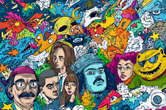 draw amazing doodle art graffiti cartoon illustration