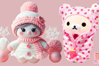 create soft handmade custom plush toys stuffed animals plushie crochet kawaii