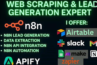 n8n web scraping n8n lead gen make com n8n io apify api integration airtable