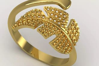 retouch 3d diamond jewelry ring ,custom logo design ,weapon,product render,rhino