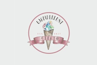 make wonderful elegant logo for an italian bicycle cart