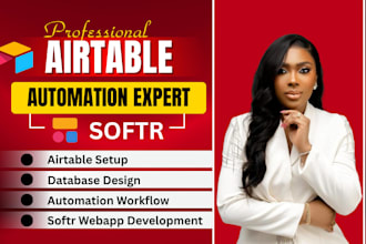 setup airtable, integrate softr webapp, airtable automation, airtable database