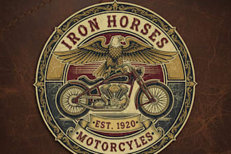 design a unique vintage motorcycle logo