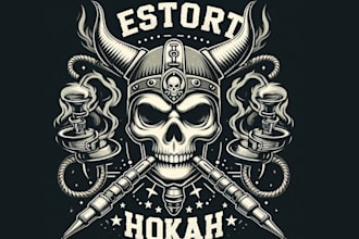create professional skull hookah logo